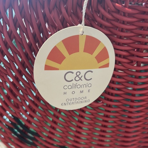 C&C California Home Wicker Watermelon Picnic Basket Double Flap Lids/Handles NWT - Picture 4 of 5